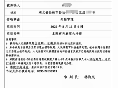 民间借贷洛江法院传票